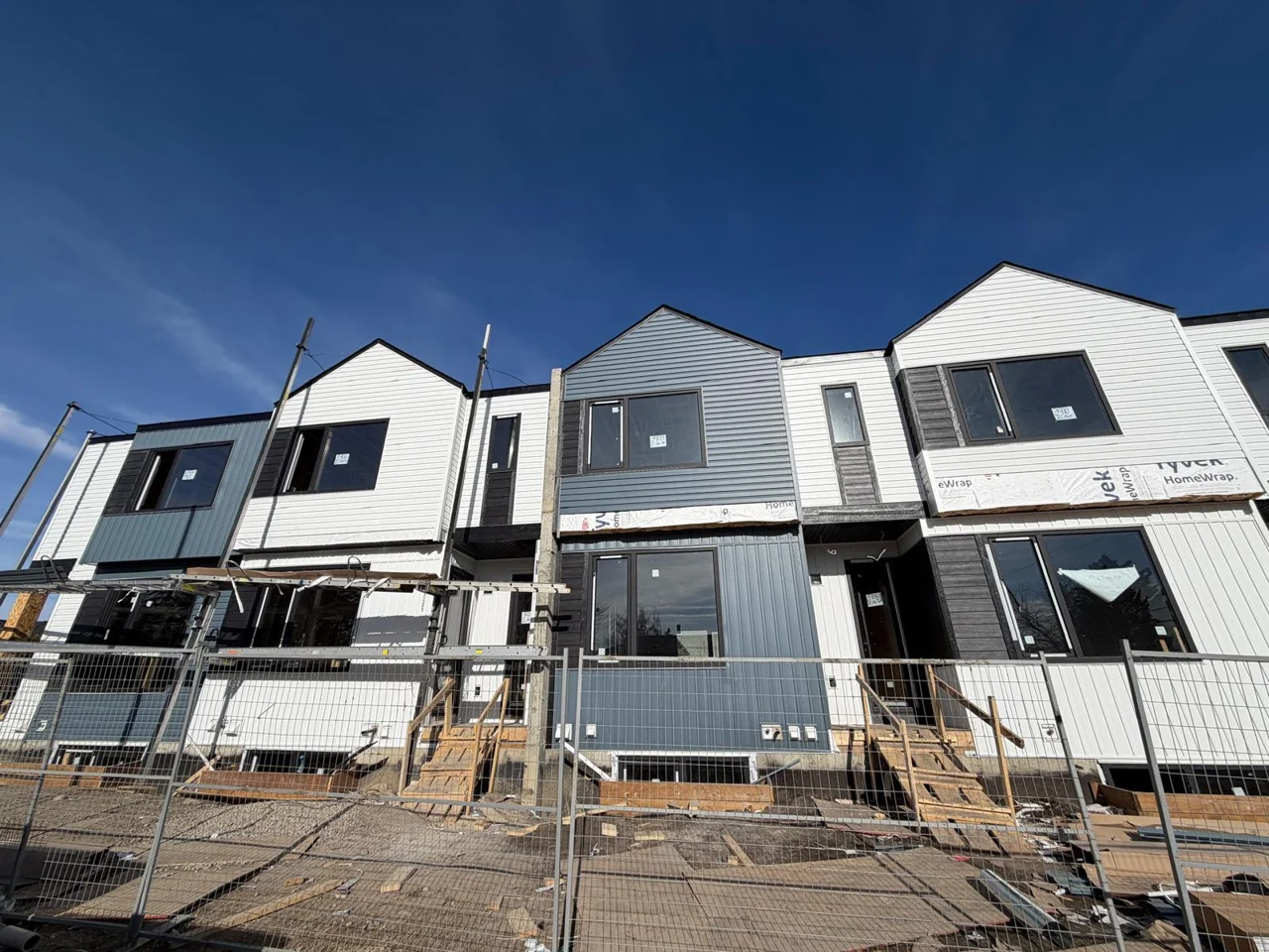 Homes during construction; representative exterior view